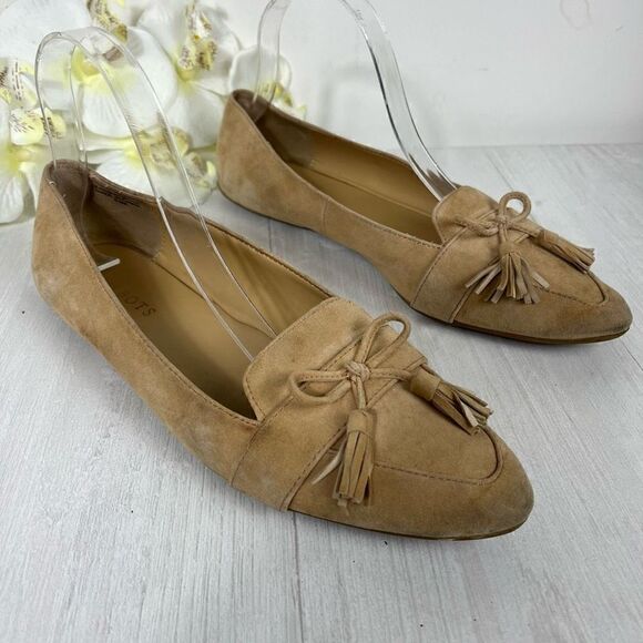 Talbots Women’s Francesca Tan Suede Leather Driving Flat Size 8.5 - Picture 1 of 10